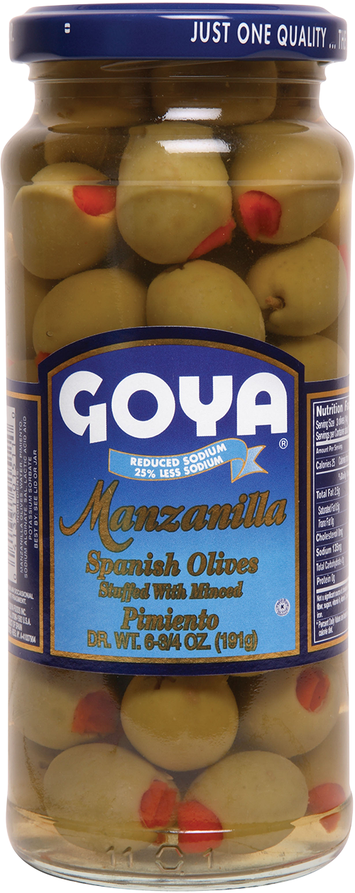 Reduced Sodium Manzanilla Olives Stuffed with Minced Pimientos